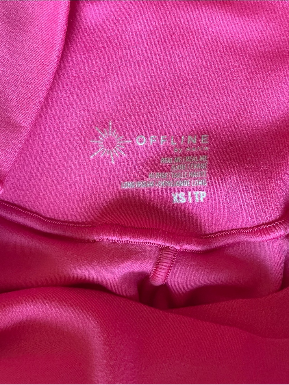 aerie Offline Hot Pink Set Flared Leggings and Cropped Top - Picture 3 of 10